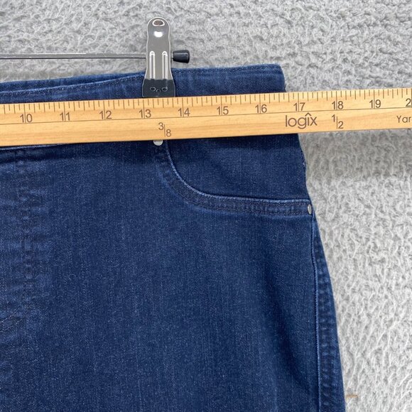 Chicos Jeans Womens 1.5 US 10 Blue Dark Wash Denim Girlfriend Slim Ankle Pull On - Picture 7 of 11